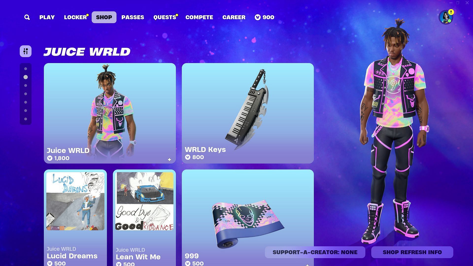 You can purchase other cosmetics/items related to Juice WRLD (Image via Epic Games)